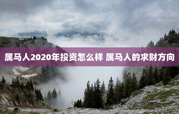 属马人2020年投资怎么样 属马人的求财方向