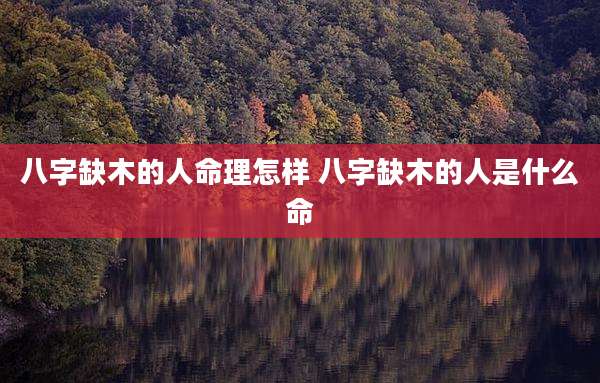 八字缺木的人命理怎样 八字缺木的人是什么命