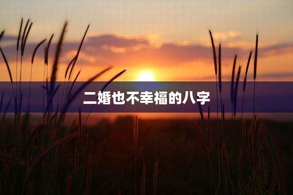 二婚也不幸福的八字