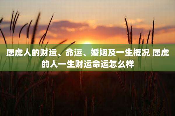 属虎人的财运、命运、婚姻及一生概况 属虎的人一生财运命运怎么样