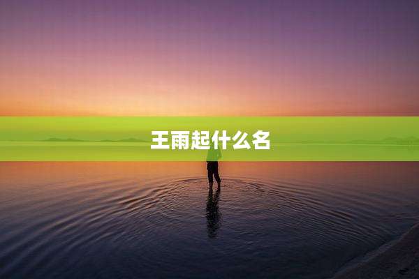 王雨起什么名