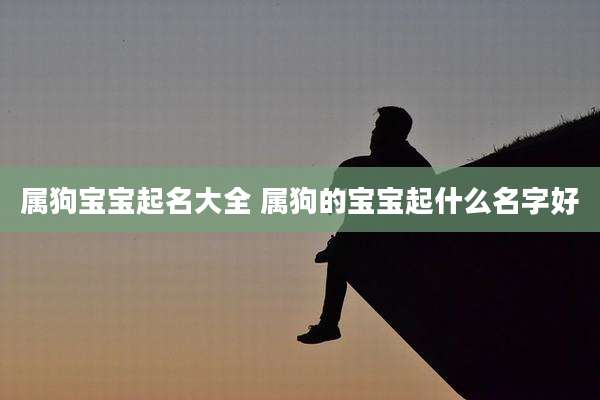 属狗宝宝起名大全 属狗的宝宝起什么名字好