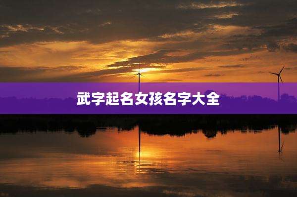 武字起名女孩名字大全