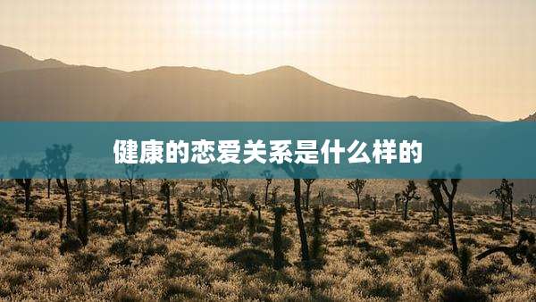 健康的恋爱关系是什么样的