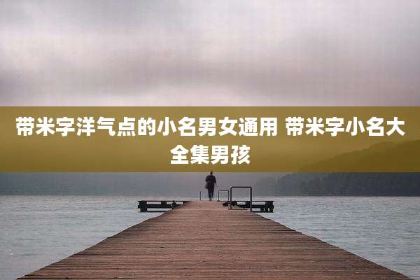 带米字洋气点的小名男女通用 带米字小名大全集男孩