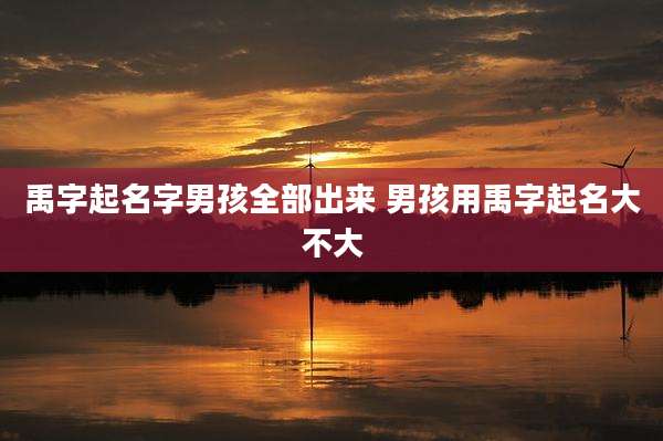 禹字起名字男孩全部出来 男孩用禹字起名大不大