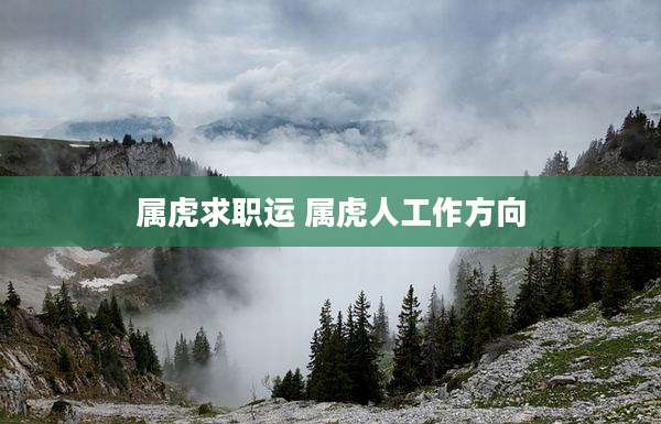属虎求职运 属虎人工作方向