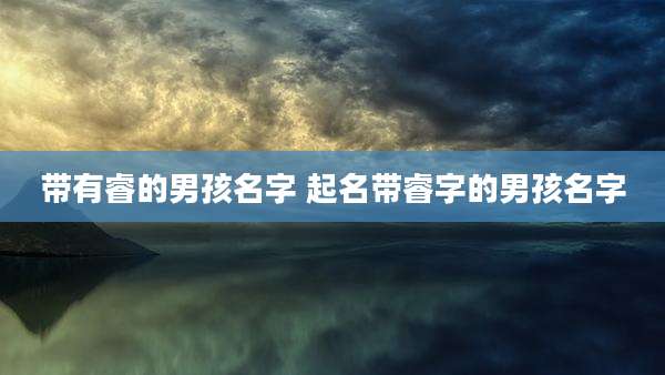 带有睿的男孩名字 起名带睿字的男孩名字