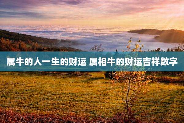 属牛的人一生的财运 属相牛的财运吉祥数字