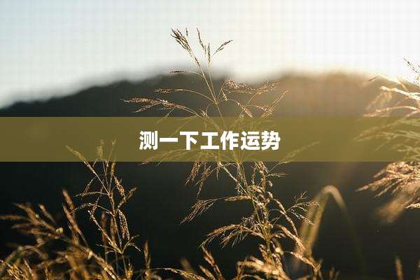 测一下工作运势