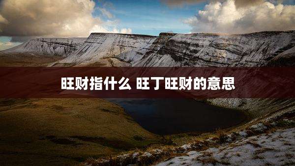 旺财指什么 旺丁旺财的意思