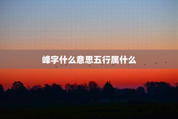 峰字什么意思五行属什么