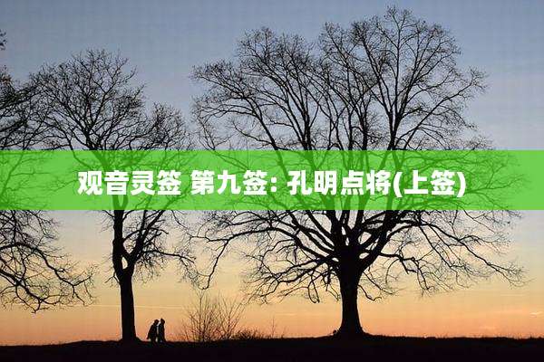 观音灵签 第九签: 孔明点将(上签)