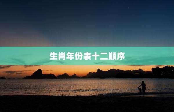 生肖年份表十二顺序