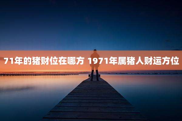 71年的猪财位在哪方 1971年属猪人财运方位