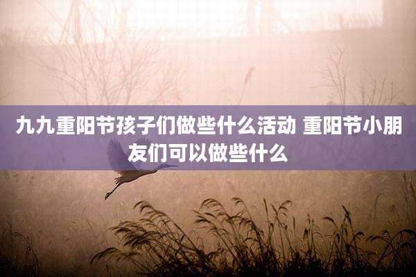 九九重阳节孩子们做些什么活动 重阳节小朋友们可以做些什么
