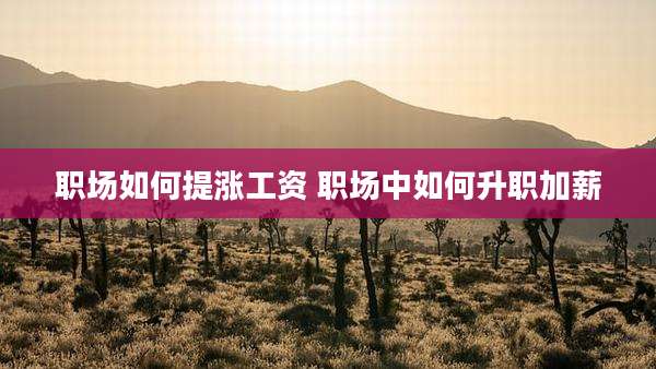 职场如何提涨工资 职场中如何升职加薪