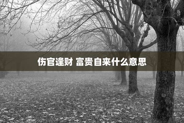 伤官逢财 富贵自来什么意思