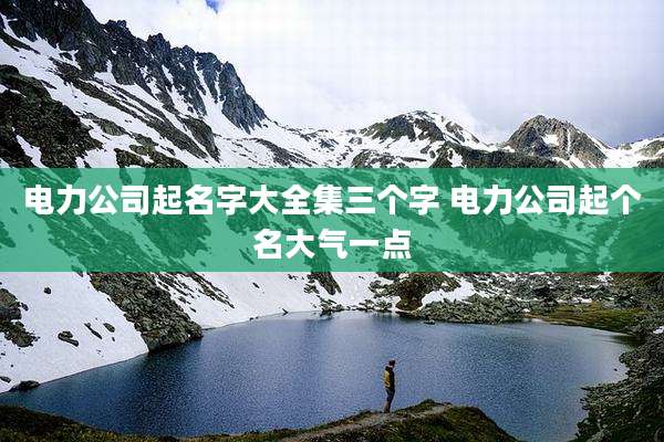 电力公司起名字大全集三个字 电力公司起个名大气一点