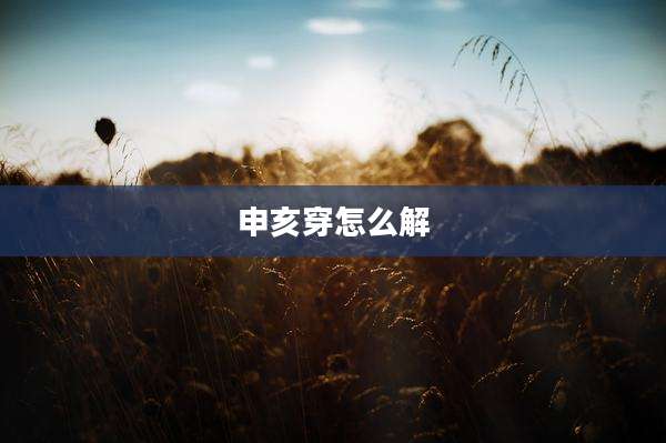 申亥穿怎么解