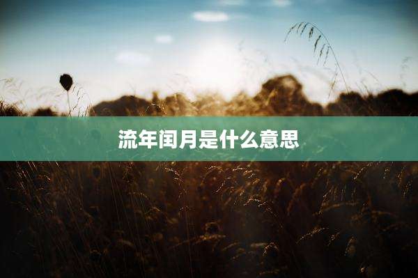 流年闰月是什么意思