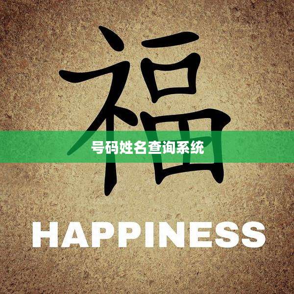 号码姓名查询系统