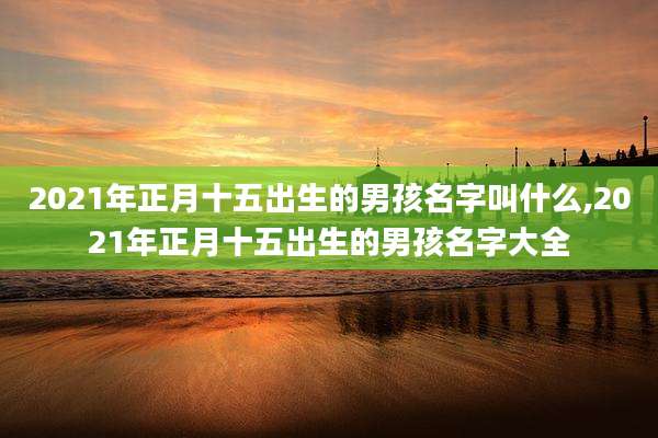 2021年正月十五出生的男孩名字叫什么,2021年正月十五出生的男孩名字大全
