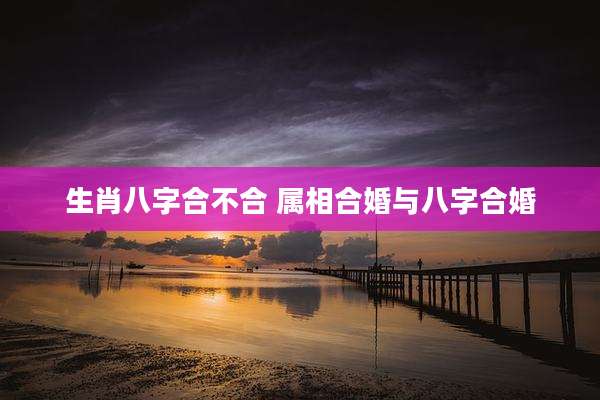 生肖八字合不合 属相合婚与八字合婚