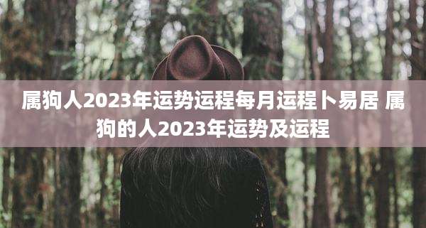 属狗人2023年运势运程每月运程卜易居 属狗的人2023年运势及运程
