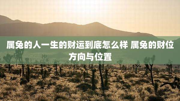 属兔的人一生的财运到底怎么样 属兔的财位方向与位置