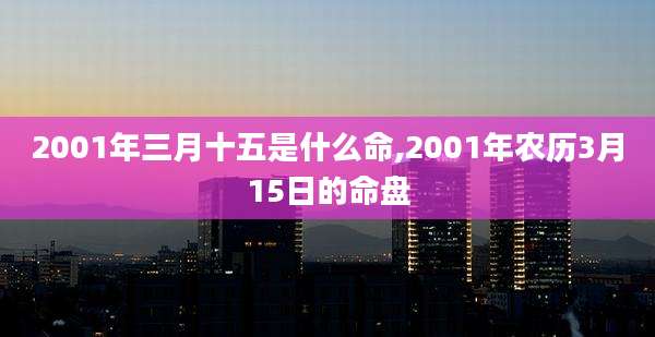 2001年三月十五是什么命,2001年农历3月15日的命盘