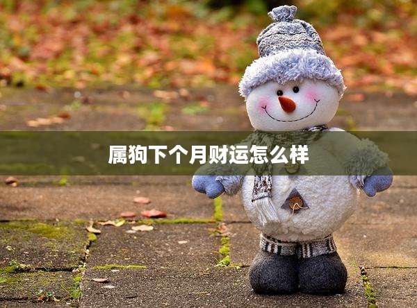 属狗下个月财运怎么样