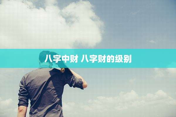 八字中财 八字财的级别