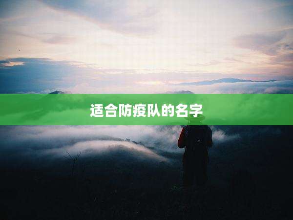 适合防疫队的名字