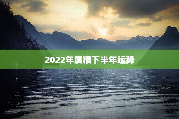 2022年属猴下半年运势