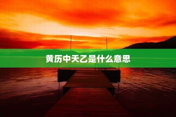 黄历中天乙是什么意思