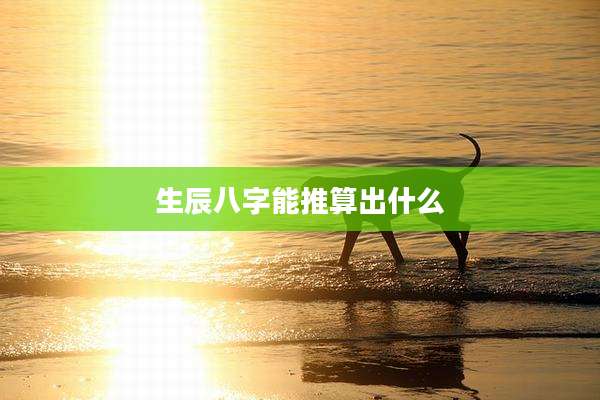 生辰八字能推算出什么