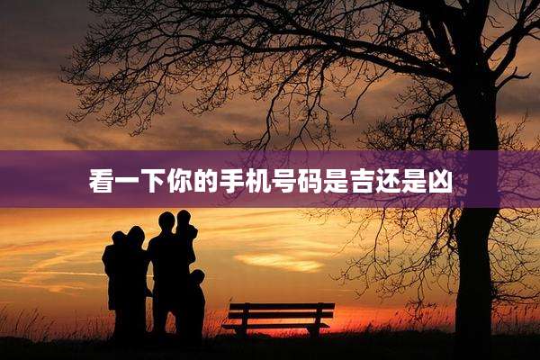 看一下你的手机号码是吉还是凶