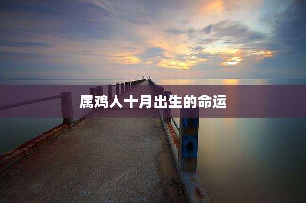 属鸡人十月出生的命运
