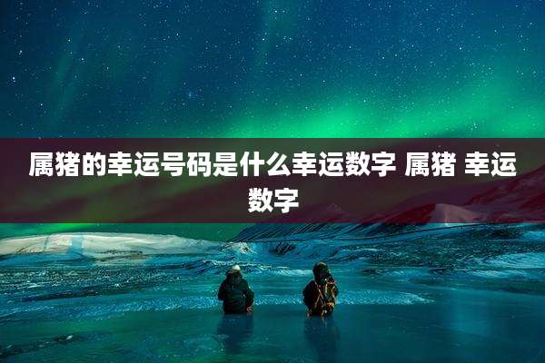 属猪的幸运号码是什么幸运数字 属猪 幸运数字
