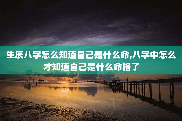 生辰八字怎么知道自己是什么命,八字中怎么才知道自己是什么命格了