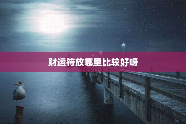 财运符放哪里比较好呀