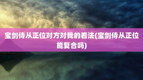 宝剑侍从正位对方对我的看法(宝剑侍从正位能复合吗)