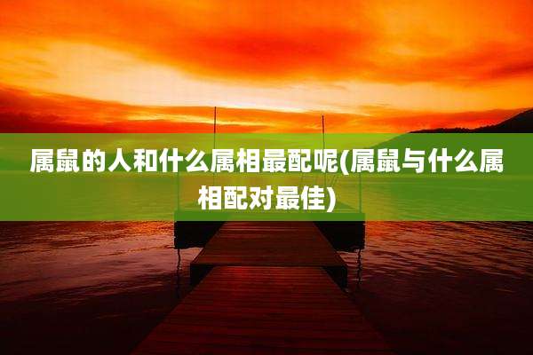 属鼠的人和什么属相最配呢(属鼠与什么属相配对最佳)