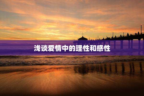 浅谈爱情中的理性和感性