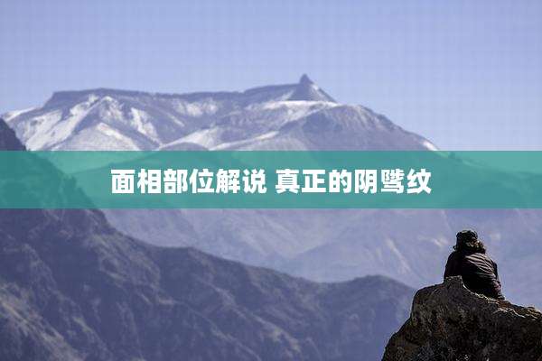 面相部位解说 真正的阴骘纹