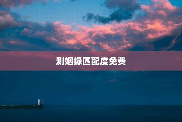 测姻缘匹配度免费