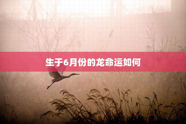 生于6月份的龙命运如何
