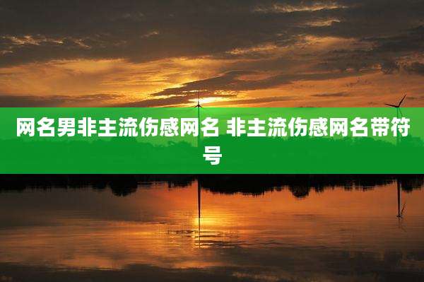 网名男非主流伤感网名 非主流伤感网名带符号