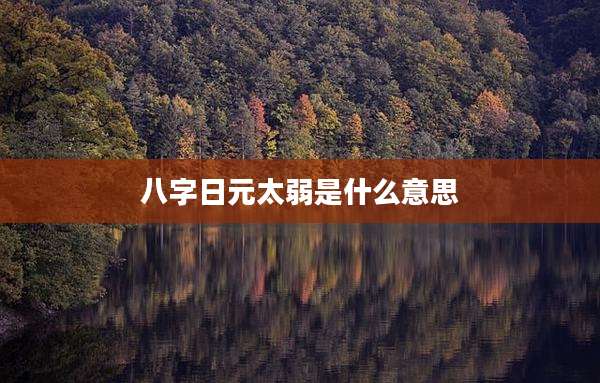 八字日元太弱是什么意思